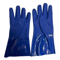 Gants de sécurité en PVC micro-sableux bleus de 27 cm, prix usine, avec logo personnalisé pour les marques d'EPI professionnelles