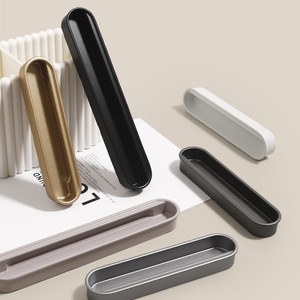 Minimalist Aluminum Alloy Cabinet Handles Bar Shape <b>Drawer</b> <b>Pulls</b> Easy Installation Dark Armor Design - Product Image 2