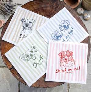 Serviettes personnalisées pour animaux de compagnie : Portrait de chien et de chat sur mesure à partir de photo pour cocktails et fiançailles - Product Image 5