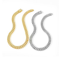 Collar de Cadena Cubana con Flecha de Aleación de Zinc, Chapado en Oro y Plata, para Hombre y Mujer, Joyería Hip Hop, Accesorios de Moda, Regalo
