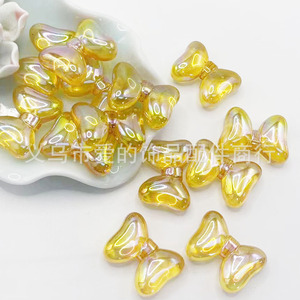 Wholesale 28x20mm Iridescent Bow Acrylic <b>Beads</b> For Jewelry Making Yiwu Origin Summer 2024 - Product Image 2