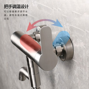 304 Stainless Steel Shower <b>Set</b> With Adjustable Valve Ceramic Core Rain Jet <b>Spray</b> Round Head Portable Bathroom Faucet - Product Image 3