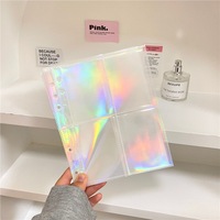 Porte-cartes photo transparent holographique en PVC, feuilles mobiles A5 A6, classeur à anneaux, pochettes pour album de photocards Kpop