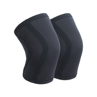 Vente en gros de coussinets de compression d'haltérophilie de fitness noirs design 7mm manchons de soutien du genou pour la salle de sport