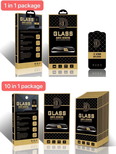 Hot Golden Diamond Anti-Static ESD 0.4MM Full Cover 9H Tempered Glass Screen Protector for iPhone 16 15 Pro 17 Pro Max 15 Plus