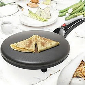 <span class=keywords><strong>Crêpière</strong></span> électrique noire Moss & Stone 8 pouces <span class=keywords><strong>en</strong></span> aluminium moulé sous pression antiadhésive avec contrôle automatique de la température, légère, 800W, portable - Product Image 3