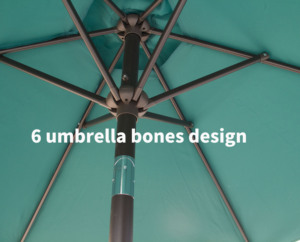 Sombrilla de Jardín de Hierro de 7.5 pies con Manivela y Inclinación, Parasol para Exteriores, para <span class=keywords><strong>Patio</strong></span>, Barbacoa, Fiestas, Bodas, Eventos, Muebles de Exterior - Product Image 3