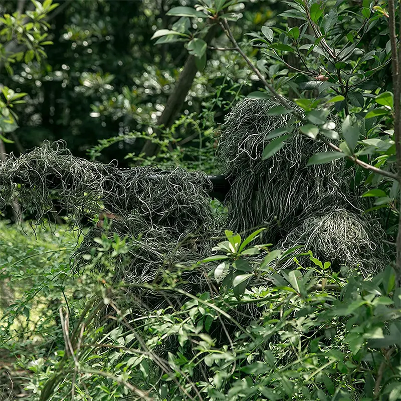Durable Forest Product Mesh Lining Green Camo Ghillie Suit For Hunting Sniper Tactical Camo Clothing