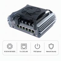 Mini PC Intel de 12.ª Generación N150 N100 N305 para Seguridad de Red, 6 Puertos LAN 2.5G POE, 1*DDR5, 1*COM, Router Firewall X86