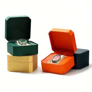 Boîte de montre carrée en cuir PU Boîte cadeau de montre étanche avec logo personnalisé Emballage de montre - Product Image 6