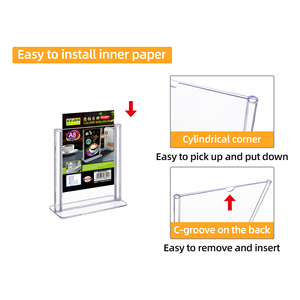 <strong>A8</strong> PS Card Name Holder Table Stand OEM T-Shaped Display Table Stand for Store Menu Holder Restaurant - Product Image 4