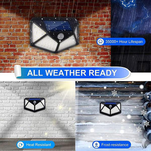 Luz de pared con Sensor humano <span class=keywords><strong>para</strong></span> patio y jardín al aire libre, carga Solar, brillo inteligente, ajuste automático, 4 lados luminosos - Product Image 2