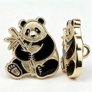 Gold Plated Panda Metal <b>Pin</b> Hard Enamel Animal Souvenir Irregular Shape Zinc Alloy Craft - Product Image 3