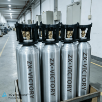 Bouteille de gaz CO2 en aluminium TPED ZX Factory Direct 0,6L 2L 4L avec valve CGA320 rechargeable pour boissons gazeuses, vente en gros OEM en vrac