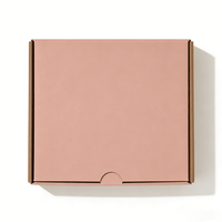 Boîte d'emballage en carton personnalisée de couleur rose poudré avec impression intérieure sur le thème de la beauté, boîte d'expédition pour les ensembles de maquillage et de produits cosmétiques