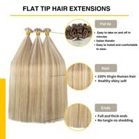 Vente en gros usine – Extensions de cheveux naturels russes à pointe plate, qualité Remy, pour salons de coiffure