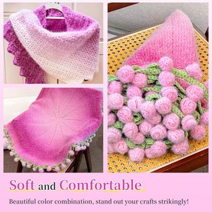 Paquete de Hilo Acrílico Mezclado para Tejer a Mano, Material de Felpa Lujoso para Gorros, Bufandas y Ropa - Product Image 5
