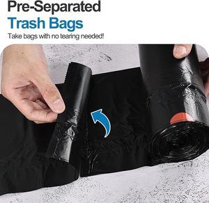 ถุงขยะแบบมีเชือกผูก, ถุงขยะสีดำขนาดเล็กแบบมีเชือกผูกปิด, ถุงขยะแบบหนาทนทานต่อการฉีกขาด - Product Image 3