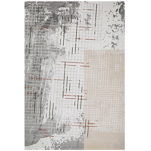 Tapis de salon à motif abstrait, tissage Wilton, épais, résistant aux taches, facile à nettoyer, écologique, pour salon, chambre et bureau - Product Image 5