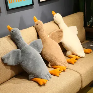 Travesseiro de dormir tapete de chão travesseiro de ganso grande brinquedo de pelúcia pato ganso animal de pelúcia gordo pato ganso pelúcia