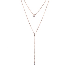 Ras-du-<span class=keywords><strong>cou</strong></span> <span class=keywords><strong>en</strong></span> cristal <span class=keywords><strong>blanc</strong></span> délicat, collier à deux couches plaqué <span class=keywords><strong>or</strong></span> 18 k, accessoires décoratifs pour femmes, collier Long - Product Image 6
