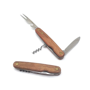 Ensemble de couverts en bois pliants de voyage détachables pour la randonnée en plein air pour le camping avec fourchette couteau ouvre-bouteille <span class=keywords><strong>tire</strong></span>-<span class=keywords><strong>bouchon</strong></span> - Product Image 1
