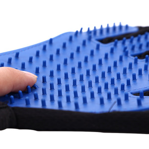 Gants de toilettage pour animaux de compagnie, bleus, pour le massage et le bain des chats et des chiens, double usage - Product Image 4