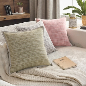 หมอนลายสก็อตสี่เหลี่ยมที่ทันสมัยหรูหราใบไม้ทรงเรขาคณิตที่หรูหราถักสำหรับบ้านห้องนั่งเล่นโซฟาพนักพิงภาพที่มีชื่อเสียงทางอินเทอร์เน็ต - Product Image 4