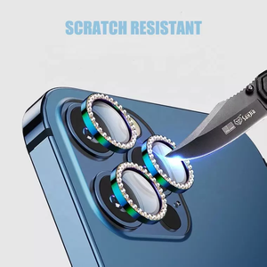 ฟิล์มกันรอยเลนส์<span class=keywords><strong>กล้อง</strong></span>สำหรับ <span class=keywords><strong>iPhone</strong></span>  เคสกระจกเพชรสำหรับ <span class=keywords><strong>iPhone</strong></span> 12 13 14 Pro Max  วงแหวนป้องกันเลนส์<span class=keywords><strong>กล้อง</strong></span>แบบเพชร - Product Image 4