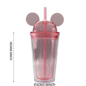 Gobelet à double paroi en acrylique transparent de 16 oz avec couvercle en forme de tête de <span class=keywords><strong>Mickey</strong></span> et <span class=keywords><strong>Minnie</strong></span> Mouse, vente en gros - Product Image 6