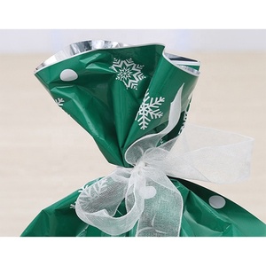 Recyclable Doré Laminé Kraft Boîte <span class=keywords><strong>De</strong></span> Noël <span class=keywords><strong>Sac</strong></span> Auto-scellant Boutique Sacs En Plastique Transparent En Gros - Product Image 2