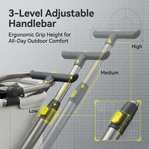Kereta Hewan Peliharaan Lipat 4 Roda dari Bahan Logam Mewah dengan Tombol Satu Sentuhan yang Praktis untuk Anjing dan Anjing Kecil - Product Image 4