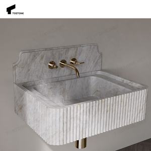 Tostone Évier en <span class=keywords><strong>pierre</strong></span> du Brésil en quartzite brun clair populaire Installation facile Bassin en marbre pour salle de bain intérieure Économies de main-d 'œuvre - Product Image 1