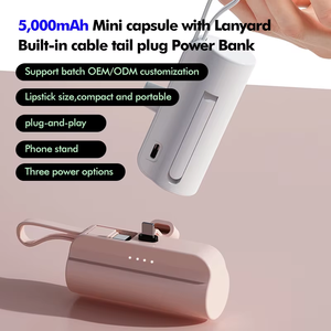 Gepersonaliseerde Mini Powerbanks 5000mAh Hoge Capaciteit Draagbare Mini Capsule Oplader Powerbank - Product Image 2