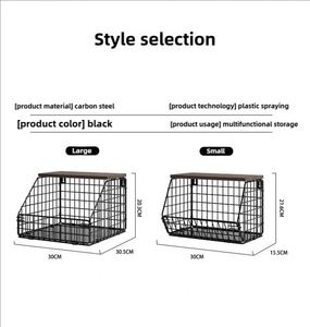 Dropshipping Shopify Panier à fruits empilable avec couvercle en bois Organisateur mural de rangement de cuisine pour les légumes Snack Countertop - Product Image 2