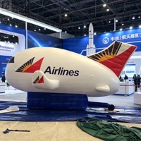 Avion gonflable géant LED de 5 m avec base, logo personnalisé, modèle d'avion, grande montgolfière gonflable avec support pour la publicité aérienne