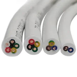 Cable de control de envoltura suave de PVC, blanco, 100 metros, 18AWG, 20AWG, 17AWG, 2, 3, 4, 5 núcleos, RVV, núcleo de cobre puro, cable suave de señal