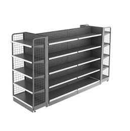 <b>Heavy</b> <b>Duty</b> Metallic Perforated Galvanized Supermarket Gondola Shelving Units with Quick Installation 1200x1800mm - Product Image 3