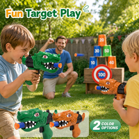 Vente en gros 9942 Jouet Popper Dinosaure Mignon en EVA, Mélange de Deux Couleurs, Cadeau de Fête pour Enfants, Pistolet à Balles Souples pour l'Approvisionnement de Détail UE/US