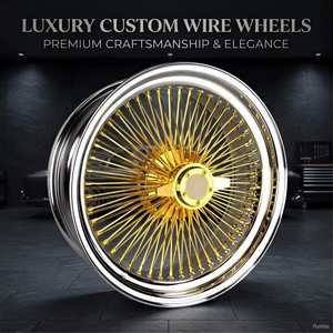 Jantes à rayons décalés 20 22 24 pouces 20x8 22x8 24x10 72 100 150 204 rayons, croisement standard droit, <span class=keywords><strong>roue</strong></span> à rayons dorée - Product Image 6