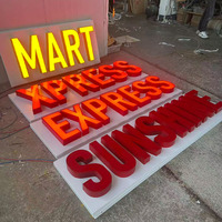 Enseigne LED personnalisée en acier inoxydable, lettres 3D en relief, éclairage frontal, étanche, extérieur, pour entreprise