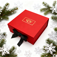 Boîtes cadeaux de Noël magnétiques rouges haut de gamme avec gaufrage et matériaux recyclés, emballage de luxe en carton vert, coffret cadeau