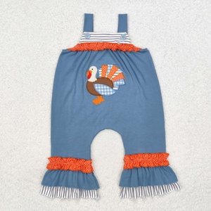 GT0710+SR1952 Boutique Baby <strong>Clothes</strong> Summer Long-sleeved Embroidered <strong>Turkey</strong> Jumpsuit <strong>Children</strong> <strong>Clothes</strong> <strong>Wholesale</strong> Kids Clothing