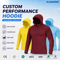 Hoodie léger personnalisé haute performance UPF 50+ Protection solaire anti-UV Chemises de pêche à manches longues Vêtements de pêche pour hommes pour la randonnée et le surf
