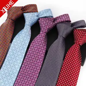Business Design OEM ODM Mens Neck Tie Red Floral Custom Made Necktie Formal Woven Custom Polyester Ties