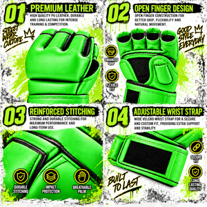 Gants de MMA professionnels à prix de gros d'usine, demi-doigts, avec support de poignet auto-agrippant pour arts martiaux - Product Image 4