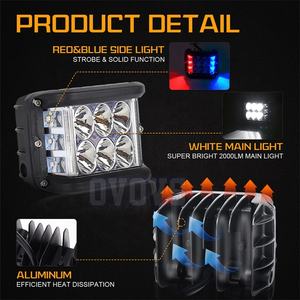 OVOVS Feux LED tout-terrain de 4 pouces avec fonction double côté solide/stroboscopique, feux LED latéraux pour camion à charrue, VTT, UTV, SUV 4x4 - Product Image 5