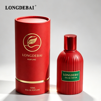 Nuevo Envase de Perfume de Lujo 2026, Botella de Vidrio Redonda Roja para Perfume, Cilindro Vacío con Cierre a Presión, 30ml 50ml 100ml