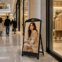 Affichage numérique extérieur/intérieur 480*960 mm avec roues, écran publicitaire LED mobile en aluminium pour centre commercial