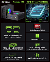 GMKtec K11 Gaming Desktop AMD R9 8945HS Gaming Mini PC 8-Core 16 hilos 32GB DDR5 Computadora DE TRABAJO PC Mini Computadora PC NUC Box